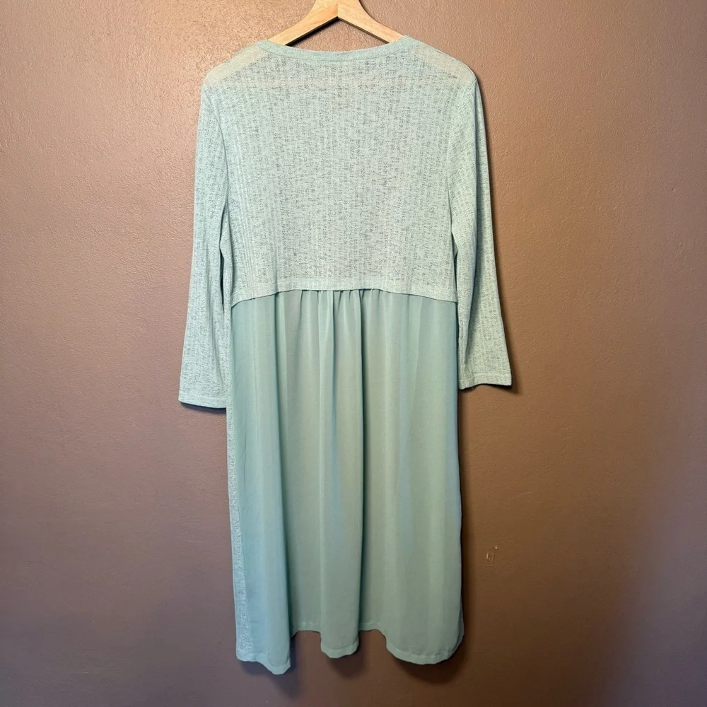 Cirana Mint Green Pastel Duster Cardigan Women's Size Large Boho Feminine Flowy